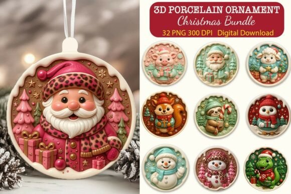 3D Porcelain Effect Christmas Ornament Bundle Review for Sellers