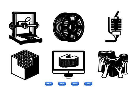 3D Printing Icon SVG Pack for Graphics and Crafts