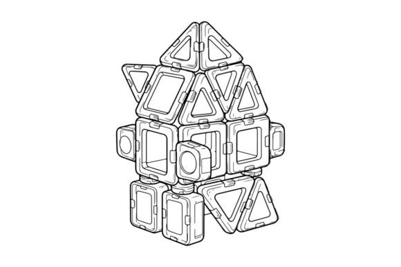 3D Robot Toy Modular Vector Illustration Graphics
