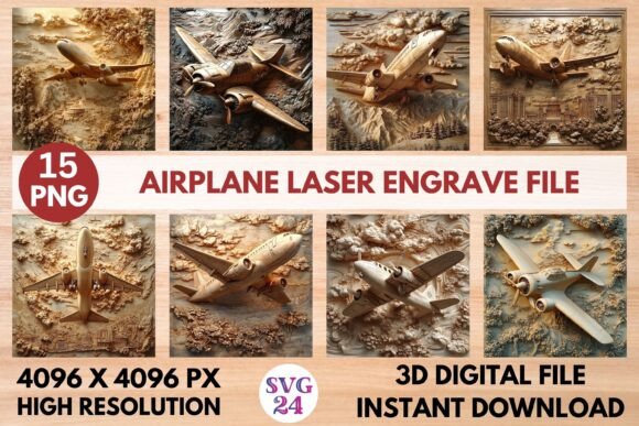 Airplane Laser Engrave File: Graphics for Laser Engraving