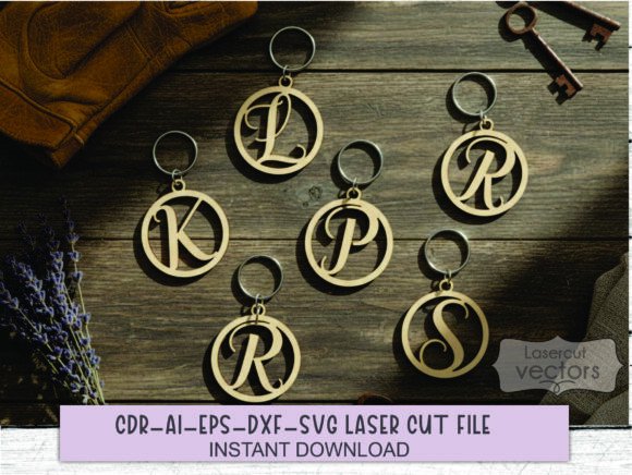 Alphabet Earring Keychain SVG Bundle for Laser Cutting and Keychains