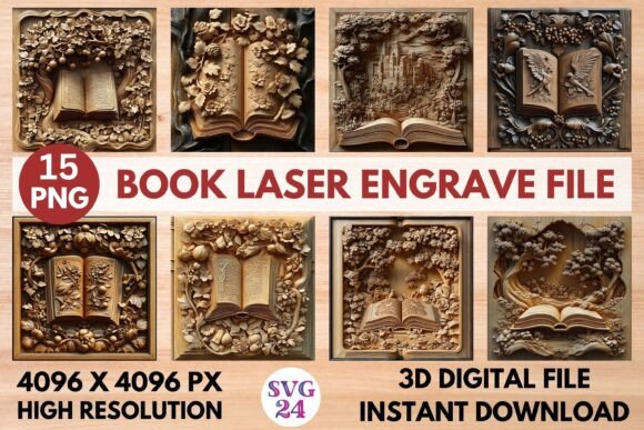 Book Laser Engrave File Graphics for Laser Engraving