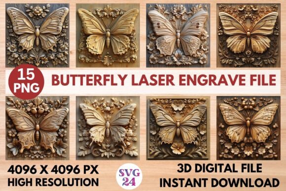 Butterfly Laser Engrave File: Graphics for Laser Engraving
