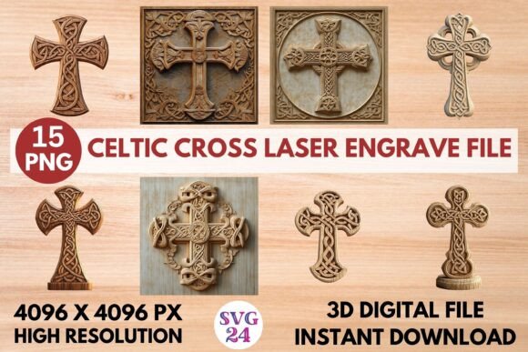 Celtic Cross Laser Engrave File Graphics for Branding