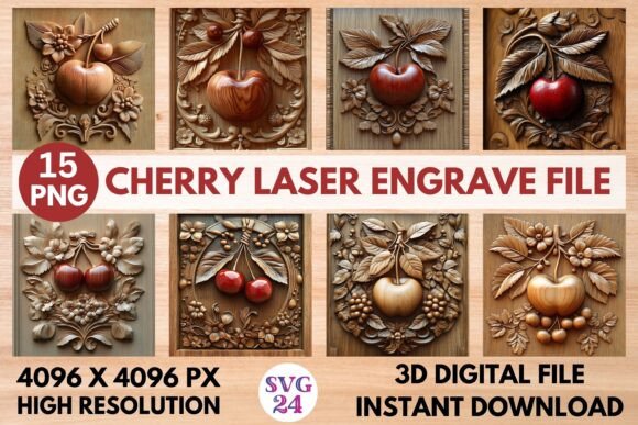 Cherry Laser Engrave File Graphics for Laser Engraving