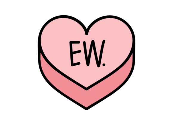 Ew Candy Heart Graphics for Crafts and Content