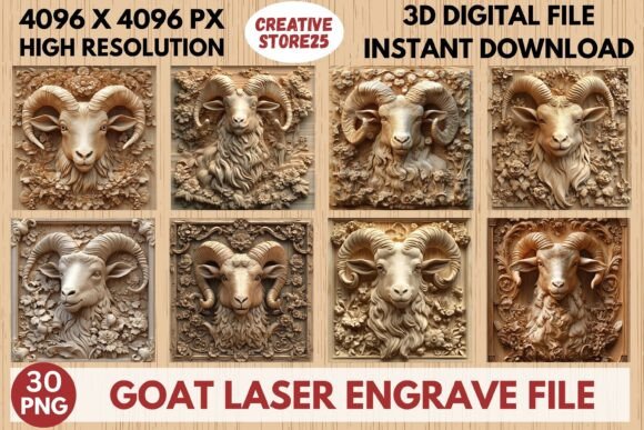 Goat Laser Engrave File: Graphics for Laser Engraving