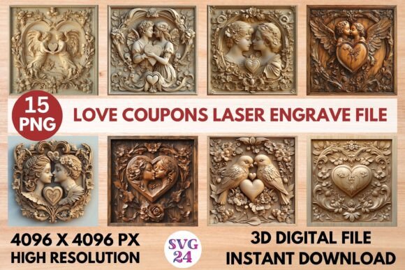 Love Coupons Laser Engrave File Graphics for Laser Engraving