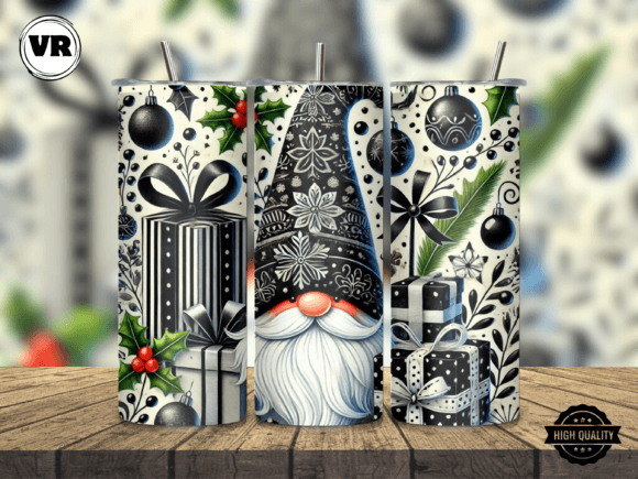 Merry Christmas Gnome Tumbler Wrap PNG Graphics Review