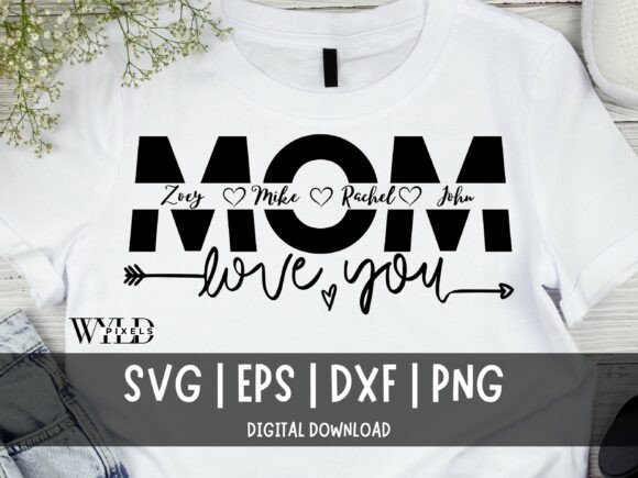 Mom Split Name Frame Mother s Day SVG Graphics