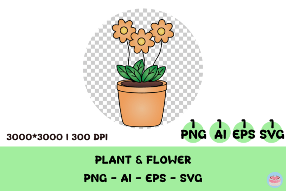 Orange Potted Flower Clipart Graphics and Illustrations Review
