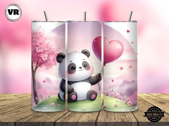 Panda Holding a Heart Tumbler 20oz Wrap Graphics Review