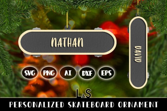 Personalized Skateboard Ornament for Laser Cutting Ornaments