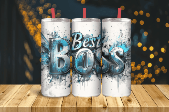 Seamless Best Boss Tumbler Wrap 20oz Graphics and Tumbler Wraps